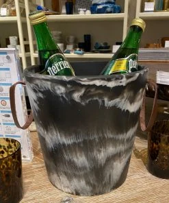 Blue Pheasant Wesley Black Swirled Ice Bucket