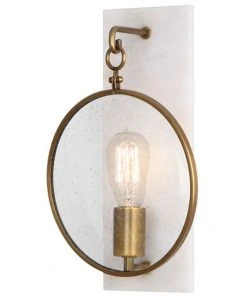 Robert Abbey Fineas Wall Sconce In Aged Brass And Alabaster New Arrivals