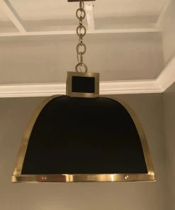 Robert Abbey Ranger Pendant Matte Black And Modern Brass