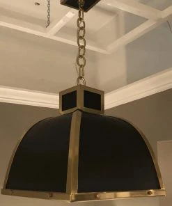 Robert Abbey Ranger Pendant Matte Black And Modern Brass