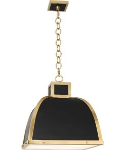 Robert Abbey Ranger Pendant Matte Black And Modern Brass