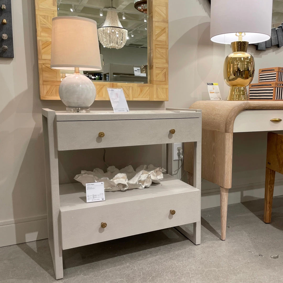 Made Goods New Arrivals Carrigan Double Nightstand French Gray Vintage Faux Shagreen Made Goods New Arrivals Carrigan Double Nightstand French Gray Vintage Faux Shagreen