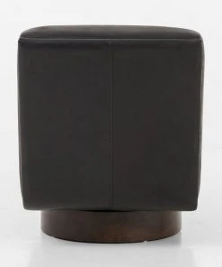 Four Hands Bronwyn Swivel Heirloom Black Leather 12 Four Hands Bronwyn Swivel Heirloom Black Leather