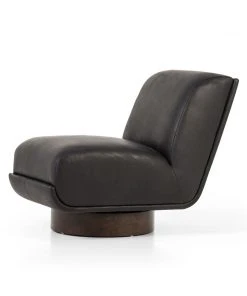 Four Hands Bronwyn Swivel Heirloom Black Leather 9 Four Hands Bronwyn Swivel Heirloom Black Leather