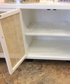 Worlds Away Sofia Cabinet White Lacquer