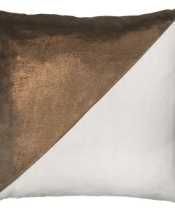 Clayton Gray Home Lux Copper And Slubby Linen Bone Pillow New Arrivals