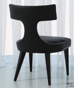 Studio A Anvil Back Dining Chair Black Leather