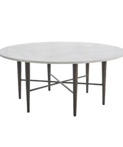 Studio A Hammered Cocktail Table Bronze With White Marble