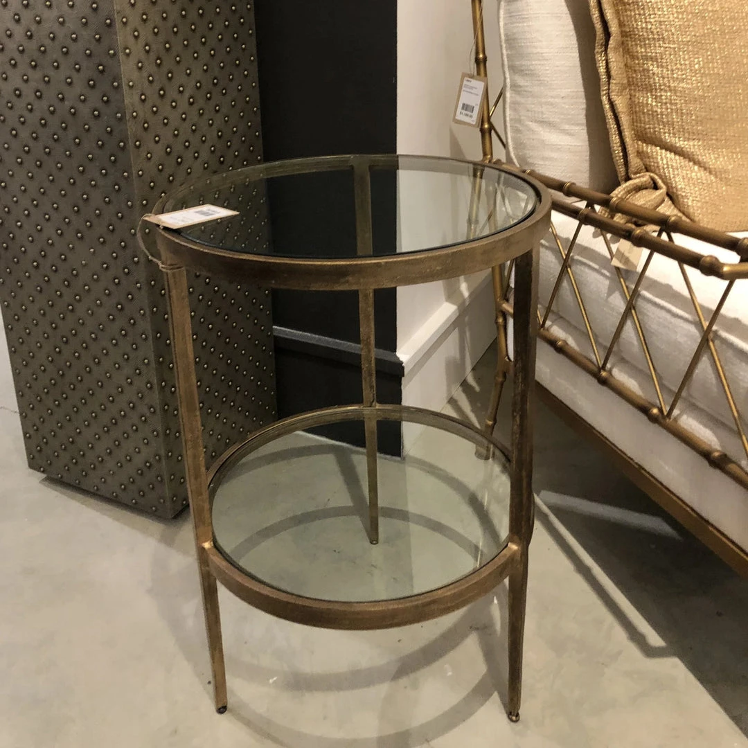 Studio A New Arrivals Laforge Two Tiered Side Table Antique Gold 4 Studio A New Arrivals Laforge Two Tiered Side Table Antique Gold