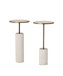 Studio A Short Cored Marble Table Bronze Two Styles New Arrivals