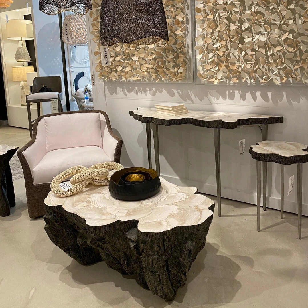 Palecek Chloe Fossil Clam Lava Coffee Table New Arrivals 4 Palecek Chloe Fossil Clam Lava Coffee Table New Arrivals