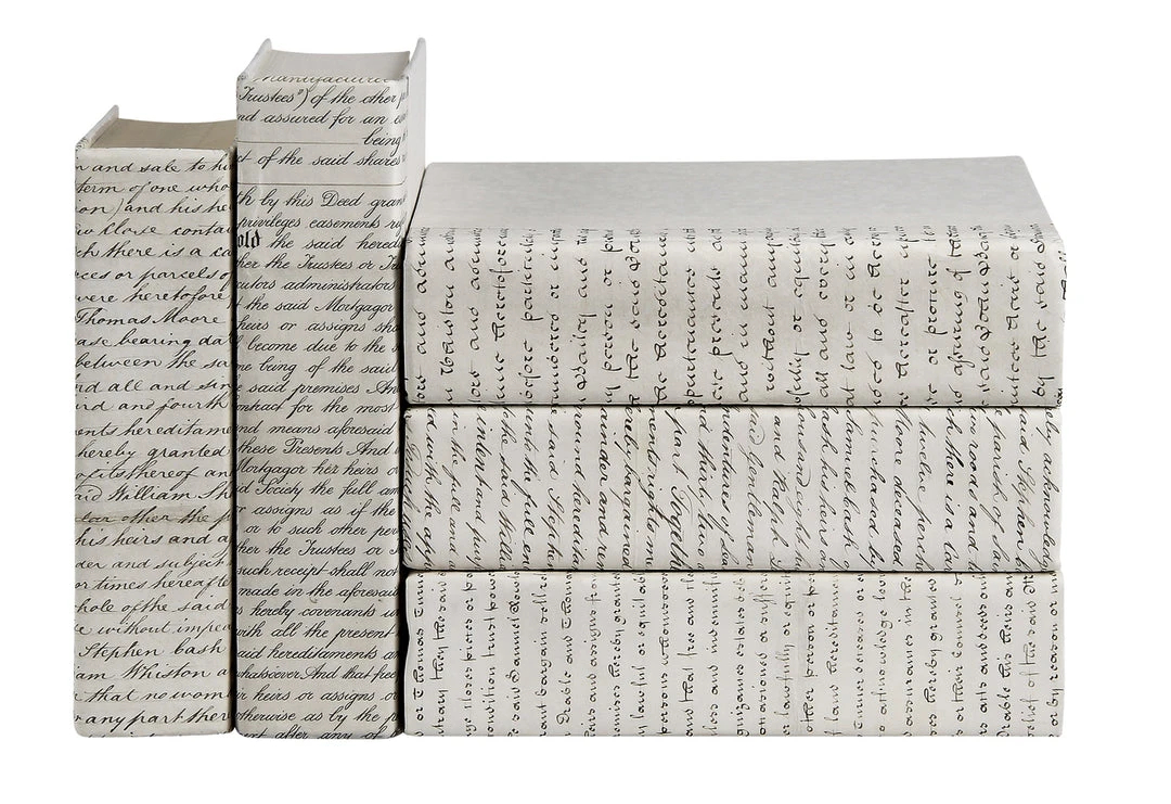 E Lawrence Vintage Vellum With Script Book Set Of 5 3 E Lawrence Vintage Vellum With Script Book Set Of 5