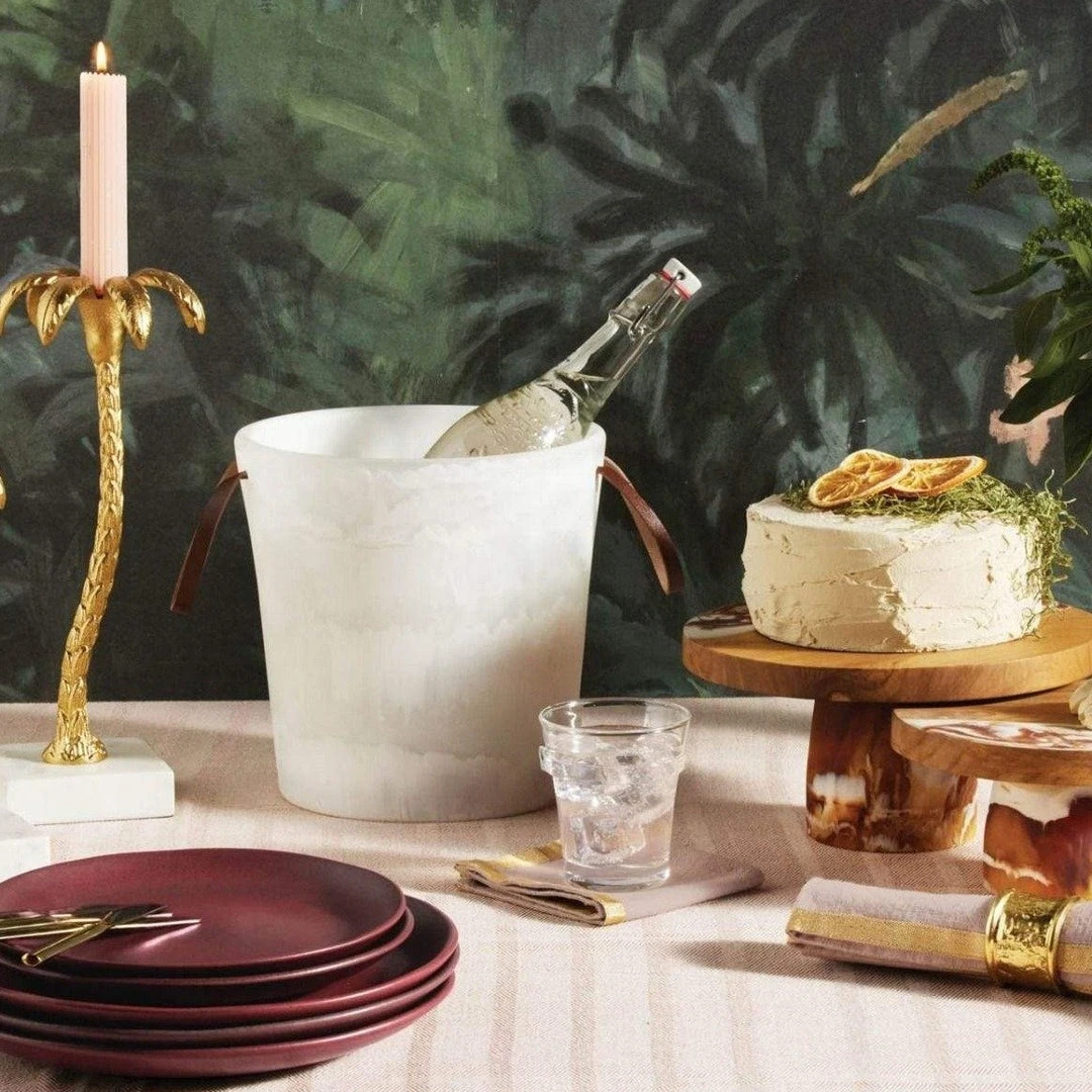 Blue Pheasant Wesley White Swirled Ice Bucket New Arrivals 6 Blue Pheasant Wesley White Swirled Ice Bucket New Arrivals