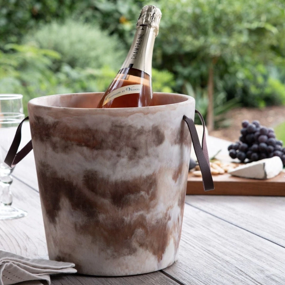 Blue Pheasant New Arrivals Wesley Brown Swirled Ice Bucket 4 Blue Pheasant New Arrivals Wesley Brown Swirled Ice Bucket