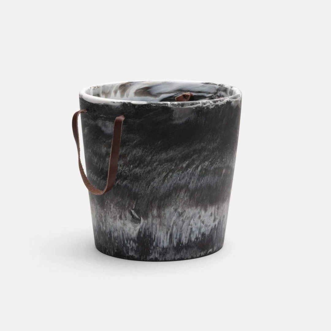 Blue Pheasant Wesley Black Swirled Ice Bucket 6 Blue Pheasant Wesley Black Swirled Ice Bucket