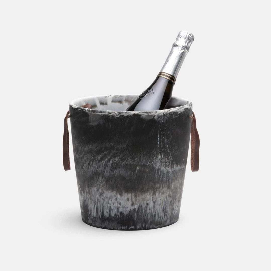 Blue Pheasant Wesley Black Swirled Ice Bucket 3 Blue Pheasant Wesley Black Swirled Ice Bucket