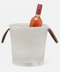 Blue Pheasant Wesley White Swirled Ice Bucket New Arrivals