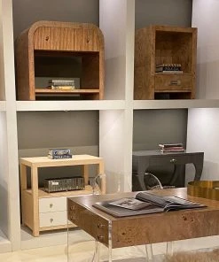 Worlds Away Winnie Side Table Burl Wood New Arrivals