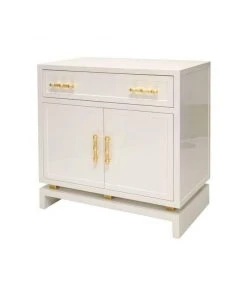 Worlds Away Marcus Lacquer Cabinet White New Arrivals