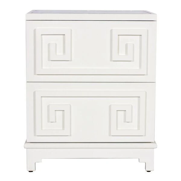 Worlds Away Pagoda Nightstand White 6 Worlds Away Pagoda Nightstand White
