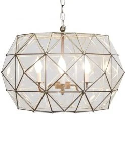 Worlds Away Rozz Pendant Clear Glass