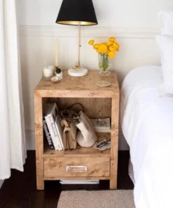 Worlds Away Winnie Side Table Burl Wood New Arrivals