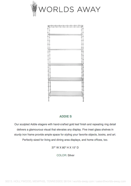 Worlds Away Addie Etagere Silver Leaf 6 Worlds Away Addie Etagere Silver Leaf
