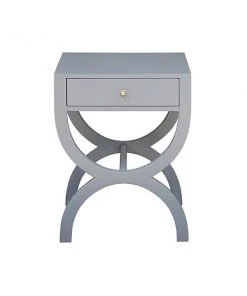 Worlds Away Alexis Side Table Grey Lacquer