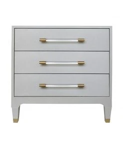 Worlds Away Amber Side Table Dove Gray Shagreen