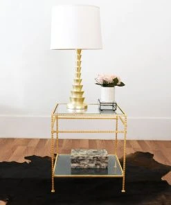 Worlds Away Amos Side Table Gold Leaf New Arrivals
