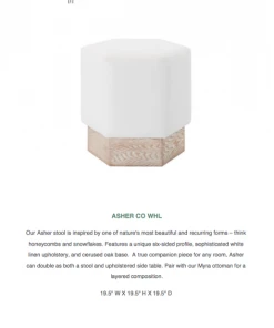 Worlds Away New Arrivals Asher Stool Cerused Oak White Linen 9 Worlds Away New Arrivals Asher Stool Cerused Oak White Linen