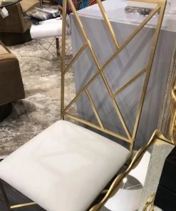 Worlds Away Ashton Chair Gold And White New Arrivals
