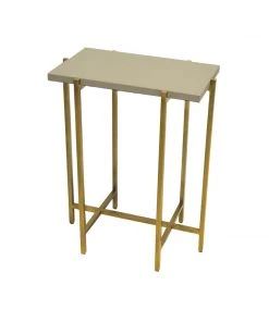 Worlds Away New Arrivals Avni Side Table Antique Brass And Gray Faux Shagreen