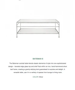 Worlds Away Bateman Cocktail Table Silver Leaf New Arrivals