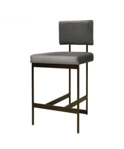 Worlds Away New Arrivals Baylor Counter Stool Bronze And Grey Velvet