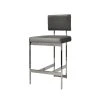 Worlds Away Baylor Counter Stool Nickel And Grey Velvet New Arrivals