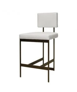 Worlds Away New Arrivals Baylor Counter Stool Bronze And White Vinyl