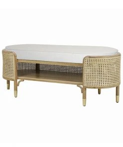 Worlds Away Beale Bench Cerused Oak