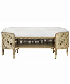 Worlds Away Beale Bench Cerused Oak