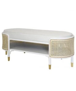 Worlds Away Beale Bench White