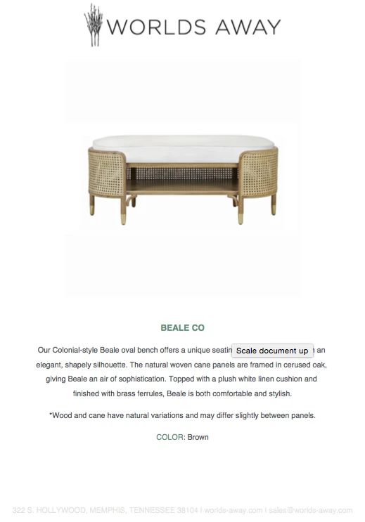 Worlds Away Beale Bench Cerused Oak 5 Worlds Away Beale Bench Cerused Oak