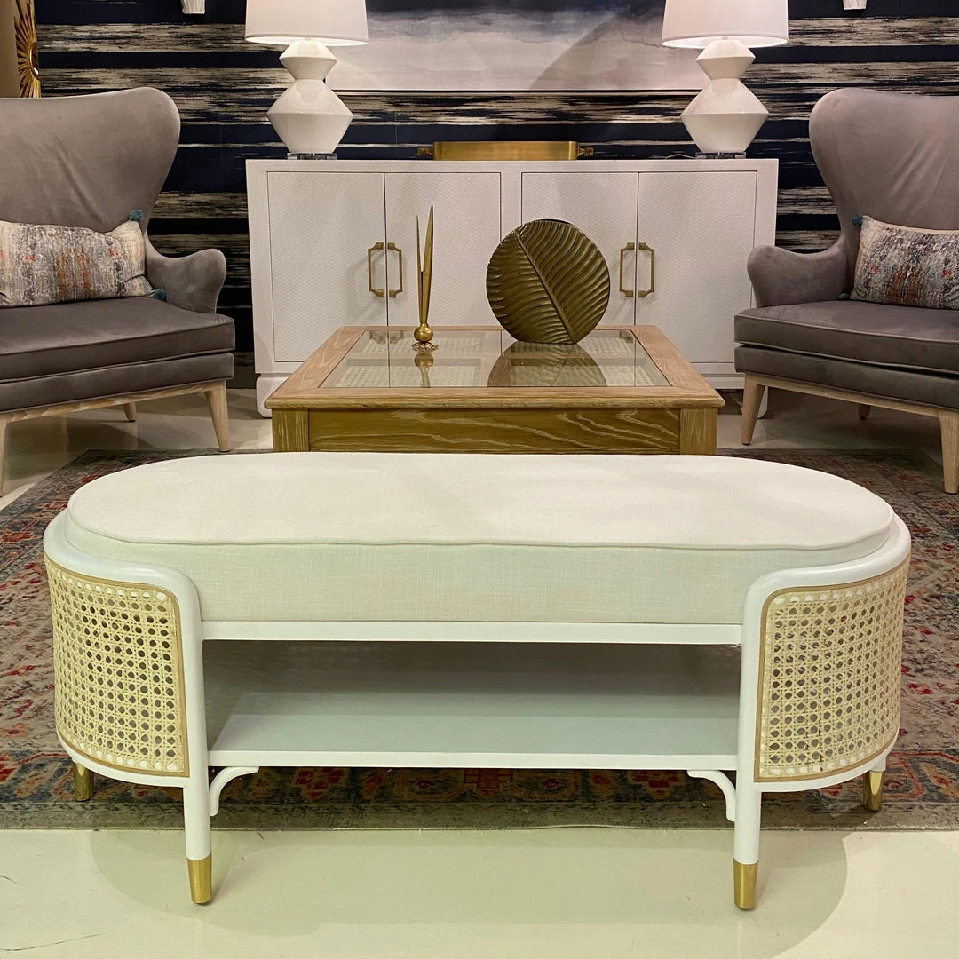 Worlds Away Beale Bench White 8 Worlds Away Beale Bench White