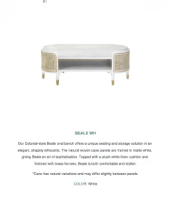 Worlds Away Beale Bench White 15 Worlds Away Beale Bench White