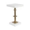Worlds Away New Arrivals Bosco Square Side Table White