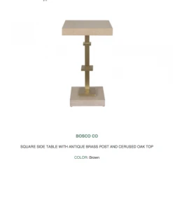 Worlds Away New Arrivals Bosco Square Side Table Cerused Oak