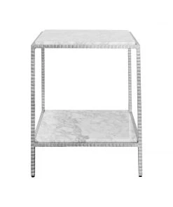 Worlds Away New Arrivals Brandy Side Table Silver Leaf