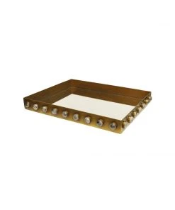 Worlds Away Brister Rectangular Brass Tray New Arrivals