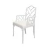 Worlds Away Bristol Arm Chair White Lacquer