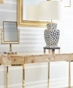 Worlds Away Caitlin Countertop Mirror Antique Brass