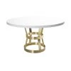 Worlds Away New Arrivals Cannon Dining Table Antique Brass Base With White Top 2 Worlds Away New Arrivals Cannon Dining Table Antique Brass Base With White Top